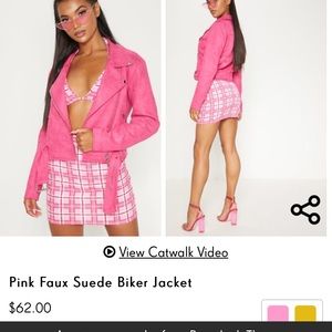 Pink Faux Suede Biker Jacket!